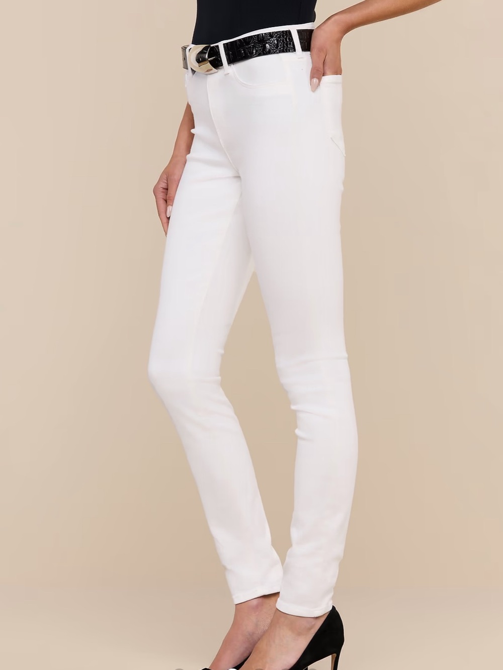 L'AGENCE White Marguerite Skinny Jeans
